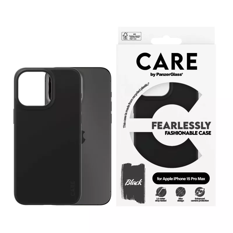 Cover PanzerGlass CARE by moderns vāciņš Melns iPhone 15 Pro Max