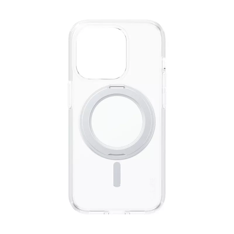 PanzerGlass CARE™ by ® korpuss caurspīdīgs ar sudraba statīvu un MagSafe iPhone 15 Pro