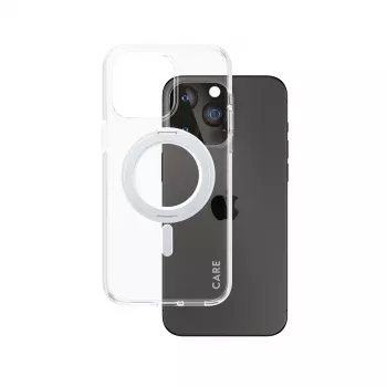 PanzerGlass CARE™ by ® Caurspīdīgs maciņš ar sudraba statīvu un MagSafe iPhone 15 Pro Max