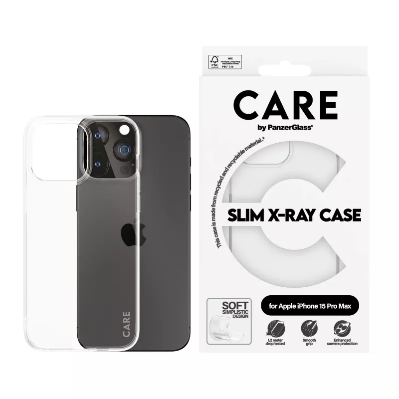 PanzerGlass CARE™ by ® X-Ray vāciņš iPhone 15 Pro Max, Cover, Apple, Apple - iPhone 15 Pro Max, Transparent