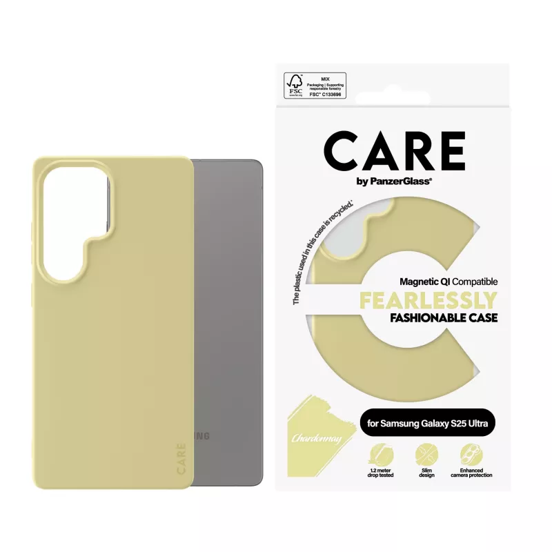 PanzerGlass CARE™ by ® Case Chardonnay w. Qi Saderīga Samsung Galaxy S25 Ultra
