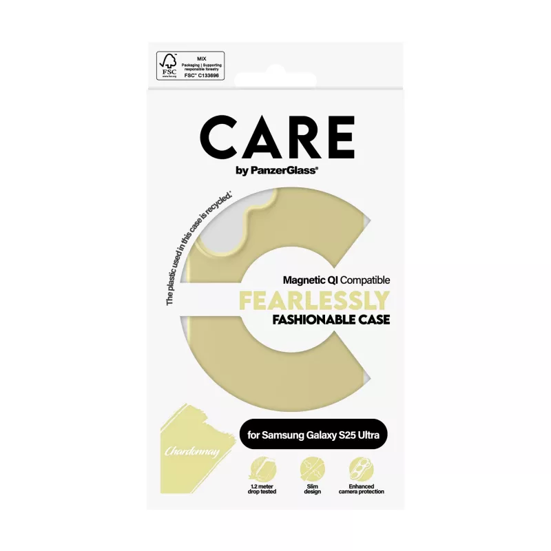PanzerGlass CARE™ by ® Case Chardonnay w. Qi Saderīga Samsung Galaxy S25 Ultra