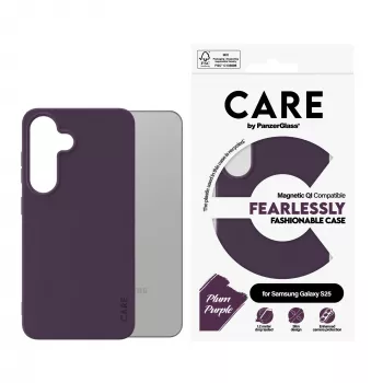 PanzerGlass CARE™ by ® Maciņš Plūmju Purpurs ar Qi saderību Samsung Galaxy S25