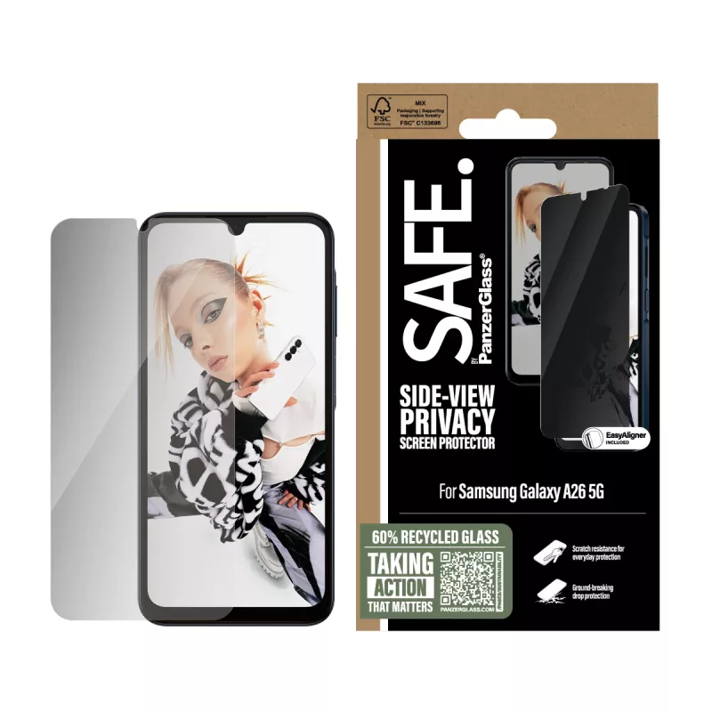PanzerGlass SAFE. by ® privātuma ekrāna aizsargs Samsung Galaxy A26 5G | Ultra-Wide Fit ar EasyAligner