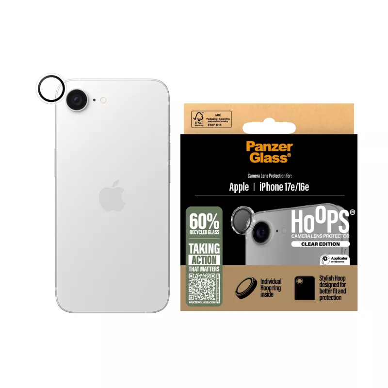 PanzerGlass ® Hoops® Kameras objektīva aizsargs Caurspīdīgs iPhone 17e | 16e