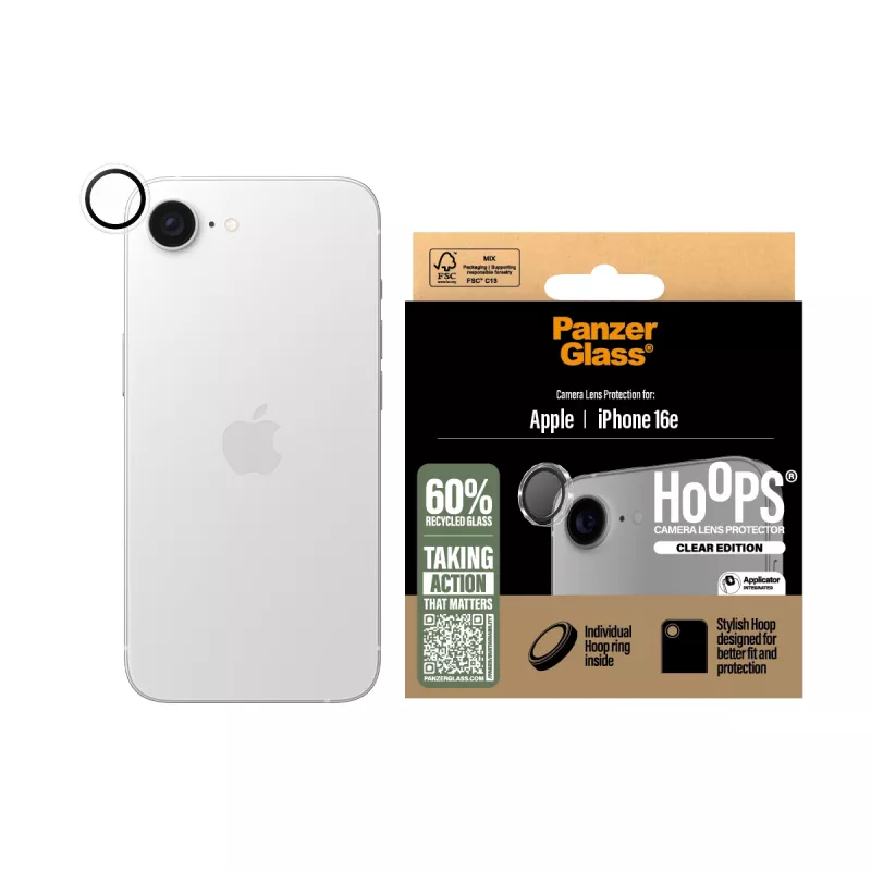 PanzerGlass ® Hoops® Kameras objektīva aizsargs Caurspīdīgs iPhone 17e | 16e