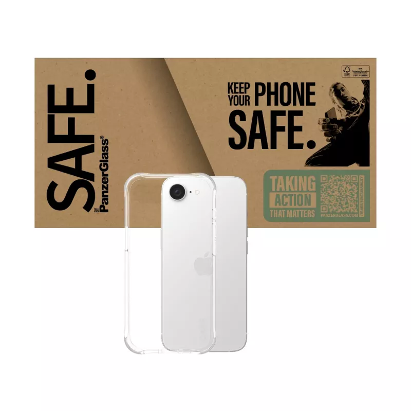 PanzerGlass SAFE. by ® TPU maciņš caurspīdīgs iPhone 17e | 16e