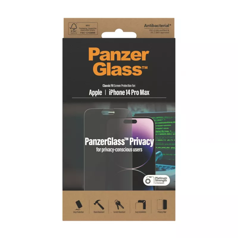 PanzerGlass ® Privātuma ekrāna aizsargs iPhone 14 Pro Max | Classic Fit