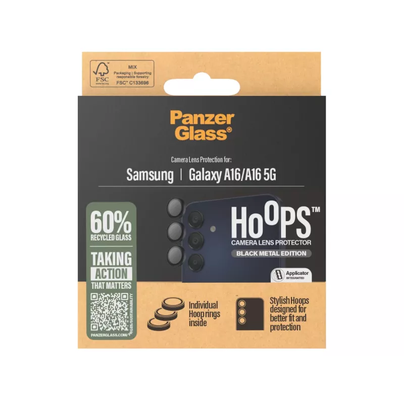 PanzerGlass ® Hoops® Camera Lens Protector Melns Samsung Galaxy A16 | A16 5G