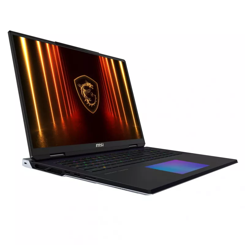 MSI Titan 18 HX AI A2XWIG-073 klēpjdators Intel Core Ultra 9 285HX 45,7 cm (18 collu) UHD+ 64 GB DDR5-SDRAM 6 TB SSD NVIDIA GeForce RTX 5080 Wi-Fi 7 (802.11be) Windows 11 Pro Melns