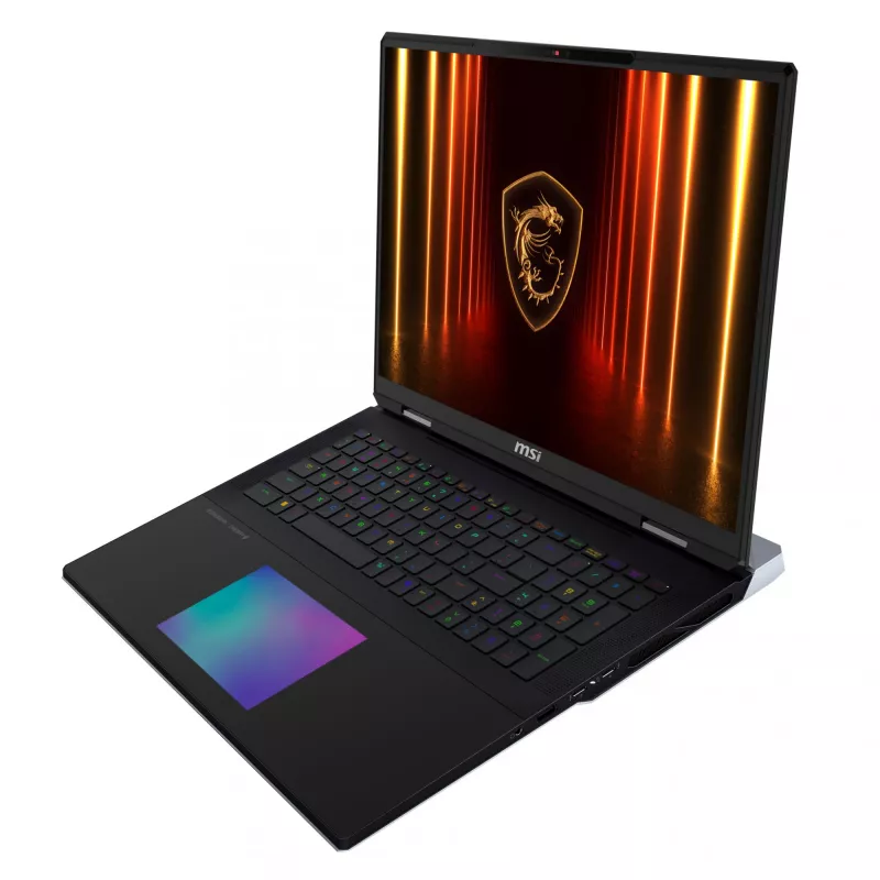 MSI Titan 18 HX AI A2XWIG-073 klēpjdators Intel Core Ultra 9 285HX 45,7 cm (18 collu) UHD+ 64 GB DDR5-SDRAM 6 TB SSD NVIDIA GeForce RTX 5080 Wi-Fi 7 (802.11be) Windows 11 Pro Melns