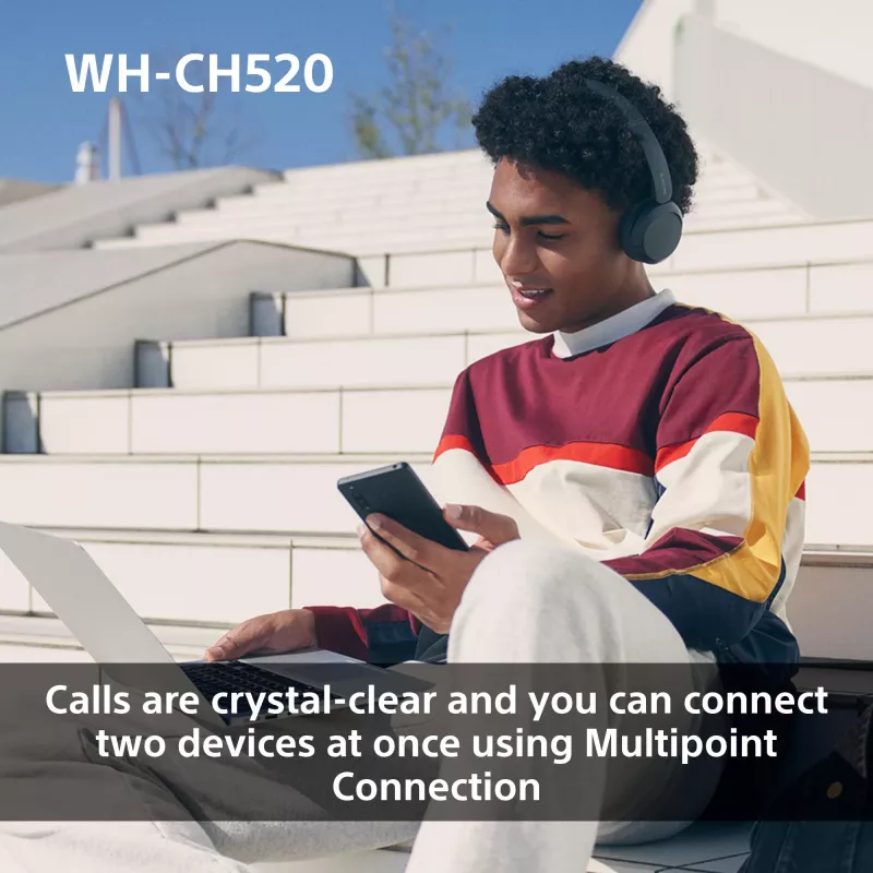Sony WHCH520Y.CE7, Bezvadu, Zvani/Mūzika, 20 - 20000 Hz, 147 g, Austiņas, Dzeltena