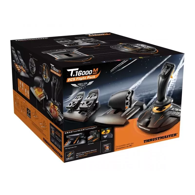Thrustmaster T-16000M FCS Flight Pack melns USB kursorsvira analogais / digitālais MAC, PC