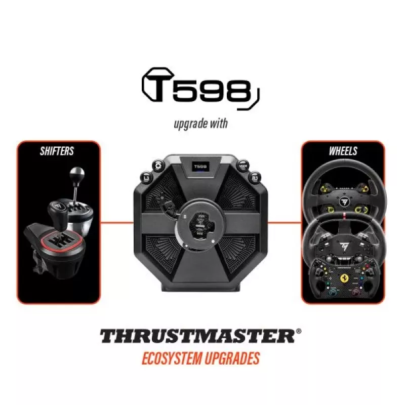 Thrustmaster T598 Melns, Red USB Stūre + Pedāļi Analoga / Digitāla PC, PlayStation 4, PlayStation 5