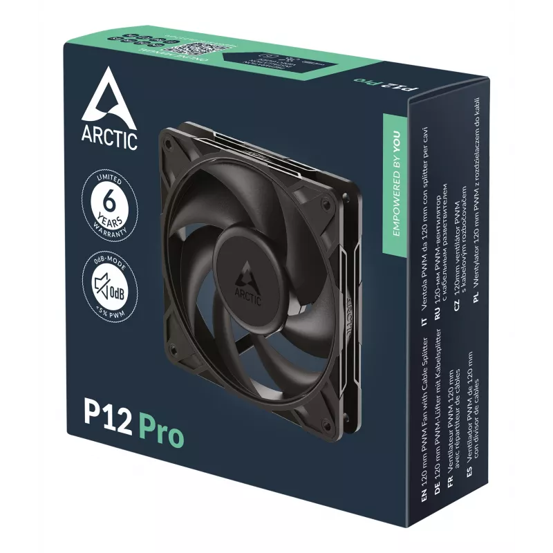 ARCTIC Freezer P12 Pro - 120 mm PWM ventilators, ventilators, 12 cm, 131 m³/h, melns