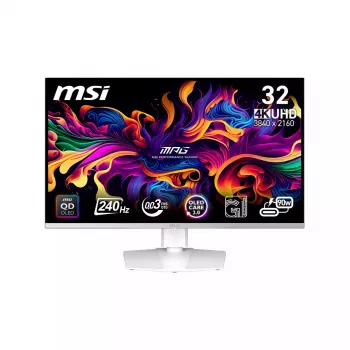 MSI MPG 321URXWDE QD-OLED datora monitors 80 cm (31,5 collas) 3840 x 2160 pikseļi 4K Ultra HD Balts