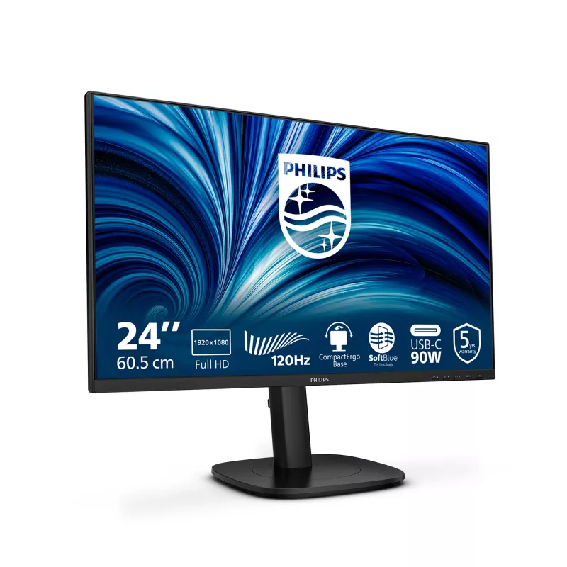 Philips 3000 sērijas 24B2U3301/00 datora monitors 60,5 cm (23,8 collas) 1920 x 1080 pikseļi Full HD LCD Melns