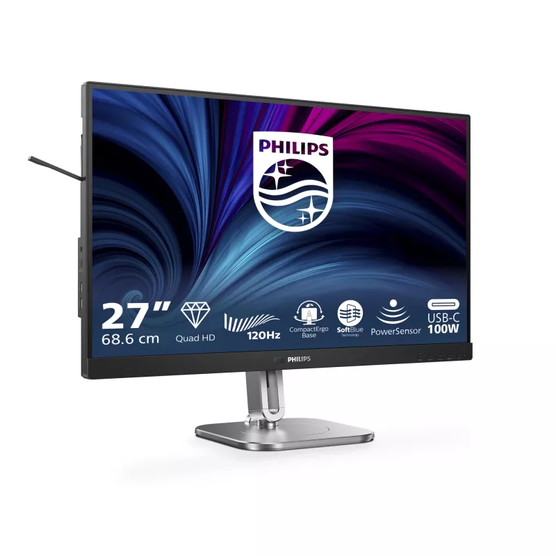 Philips 27B2U4601/00 datora monitors 68.6 cm (27 colli) 2560 x 1440 pikseļi Quad HD LCD Pelēks
