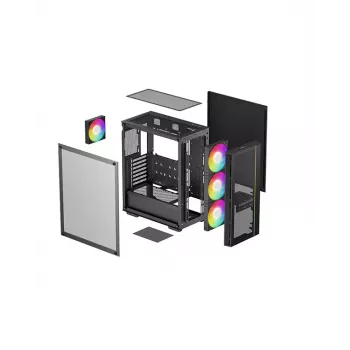 PC Case DeepCool MATREXX 55 MESH V4 C Midi Tower Melns — ATX, Tempered Glass, Front Mesh, USB-C