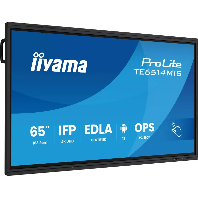 iiyama PROLITE TE6514MIS-B2AG Kioska dizains 165,1 cm (65 collu) LCD Wi-Fi 435 cd/m² 4K Ultra HD Melns Skārienekrāns Iebūvēts procesors Android 24/7