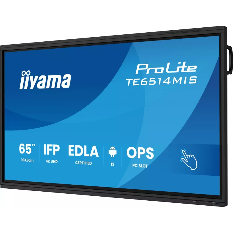 iiyama PROLITE TE6514MIS-B2AG Kioska dizains 165,1 cm (65 collu) LCD Wi-Fi 435 cd/m² 4K Ultra HD Melns Skārienekrāns Iebūvēts procesors Android 24/7
