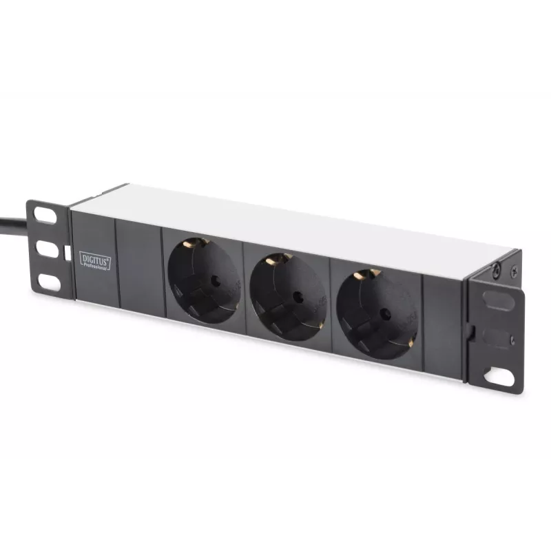 DIGITUS 10in tīkla komplekts - 6U skapis melns plaukts PDU 8 portu komutators CAT6 ielāpu panelis