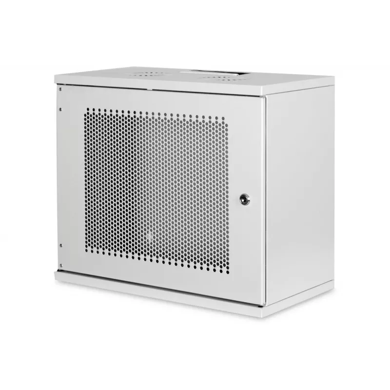 DIGITUS 9U sienas montāžas skapis - SOHO nesamontēts 460x540x400 mm perforētas priekšējās durvis pelēks