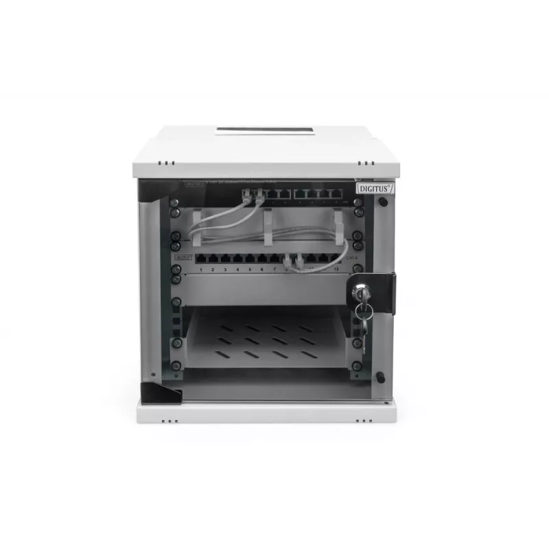 DIGITUS 10IN 6U sienas stiprinājuma skapis – SOHO PRO 325 x 315 x 300mm pelēks