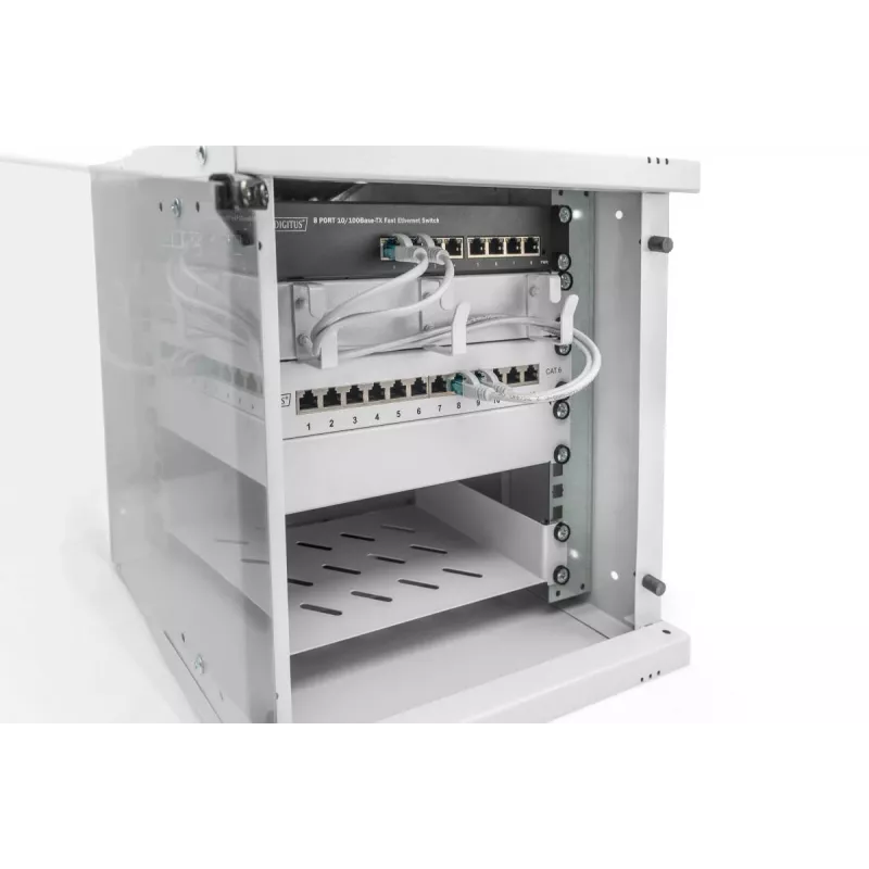 DIGITUS 10IN 6U sienas stiprinājuma skapis – SOHO PRO 325 x 315 x 300mm pelēks