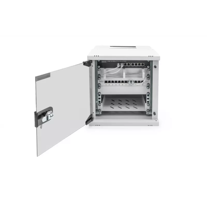DIGITUS 10IN 6U sienas stiprinājuma skapis – SOHO PRO 325 x 315 x 300mm pelēks