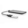 DIGITUS USB 2.0 adaptera kabelis, OTG, tips micro B - A M/F, 15cm USB 2.0 saderīgs, taisnā leņķī, melns
