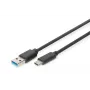 DIGITUS DIGITUS USB Type-C savienojuma kabelis, C tips uz A vīr./vīr., 1 m Super Speed melns