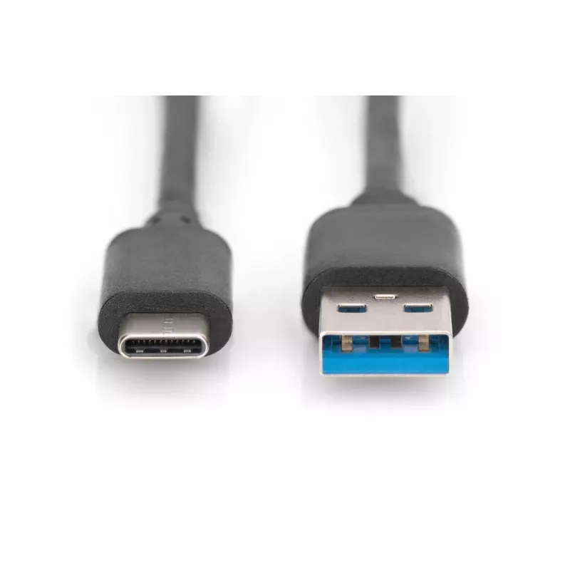 DIGITUS DIGITUS USB Type-C savienojuma kabelis, C tips uz A vīr./vīr., 1 m Super Speed melns