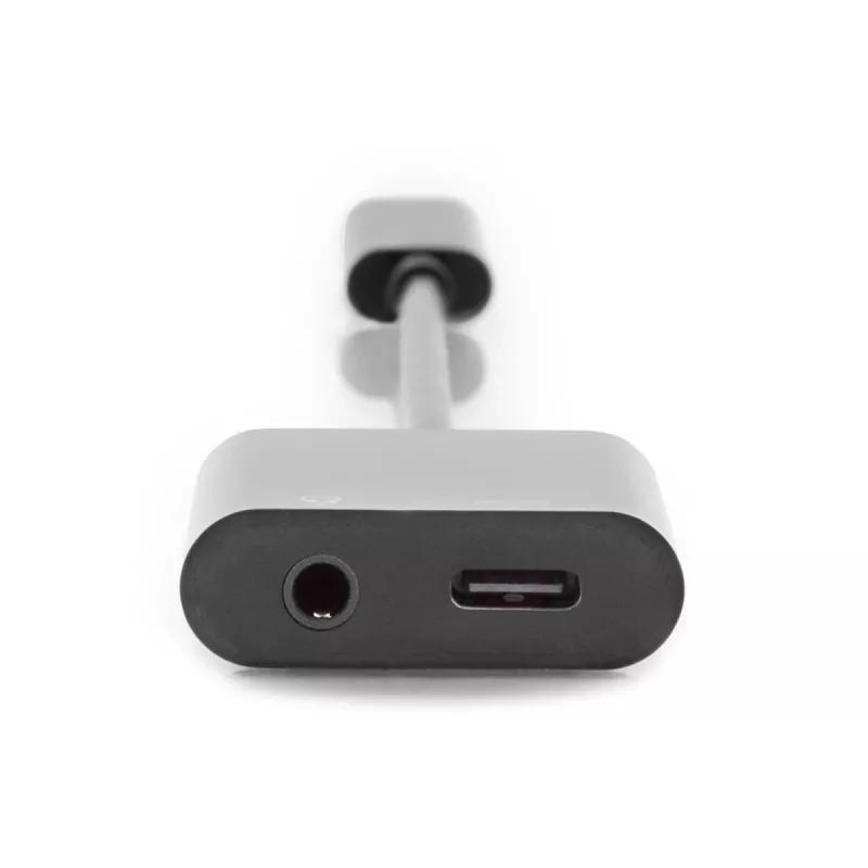 DIGITUS USB Type-C sadalītāja kabelis, C tips - 3,5 mm+C tips M/F/F, 20 cm, Melns