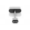 DIGITUS USB Type-C sadalītāja kabelis, C tips - 3,5 mm+C tips M/F/F, 20 cm, Melns