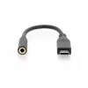 DIGITUS USB Type-C Audio adapter cable, Type-C - 3.5mm M/F, 20cm Audio input/output, Version 3.1, CE, black