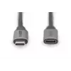 DIGITUS USB-C/V uz USB-C/S PD60W Gen1 USB3.0 pagarinātāja kabelis 1m 4K@60Hz