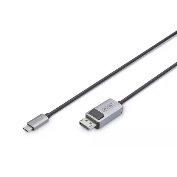 DIGITUS USB Type C to DP adaptera kabelis 8Ka30Hz. HBR3 Alu Housing Melns 1m
