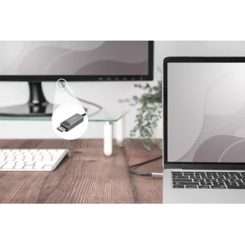 DIGITUS USB Type C uz DP adaptera kabelis 8K@30Hz, HBR3, alumīnija korpuss, melns, 2m