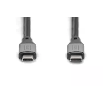 DIGITUS USB 4 savienojuma kabelis. C tipa uz C tipu. AL korpuss PP pinums 8K@60Hz. PD3.0. 40 Gb/s. 1 m. melns