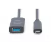 DIGITUS aktīvs USB-C pagarinātāja kabelis - 10G USB 3.2 Gen2 USB-C - USB-A (v/š) - 5m