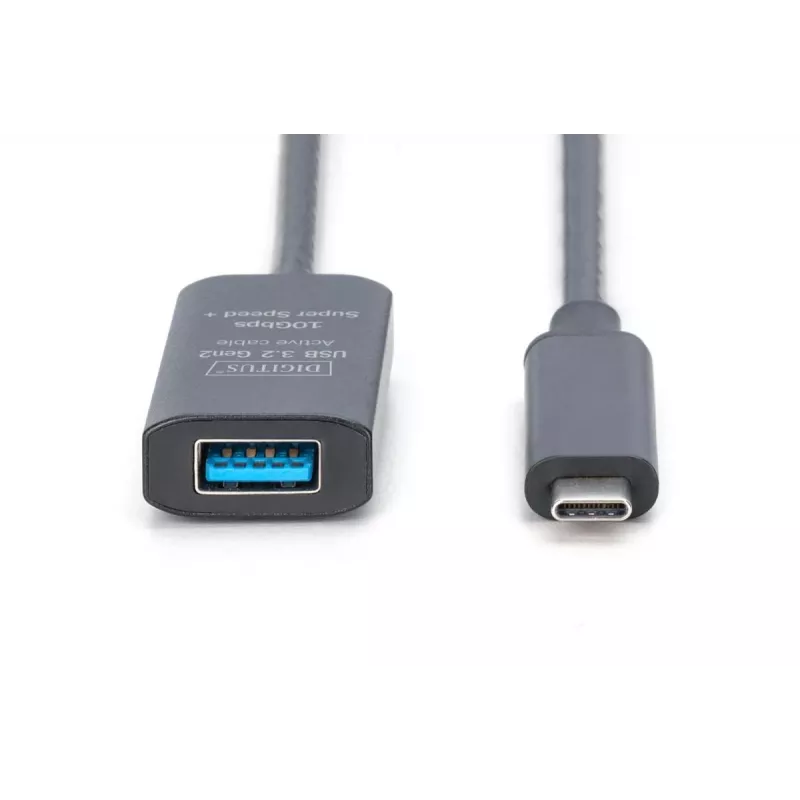 DIGITUS aktīvs USB-C pagarinātāja kabelis - 10G USB 3.2 Gen2 USB-C - USB-A (v/š) - 5m