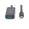 DIGITUS aktīvs USB-C pagarinātāja kabelis - 5G USB 3.2 Gen1 USB-C - USB-A (vīr./siev.) - 5 m