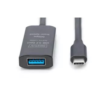 DIGITUS aktīvs USB-C pagarinātāja kabelis - 5G USB 3.2 Gen1 USB-C - USB-A (vīr./siev.) - 5 m