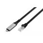 DIGITUS USB-C 3.2 Gen1 - RJ45 Ethernet kabelis - CAT6a S/FTP Melns - 10m
