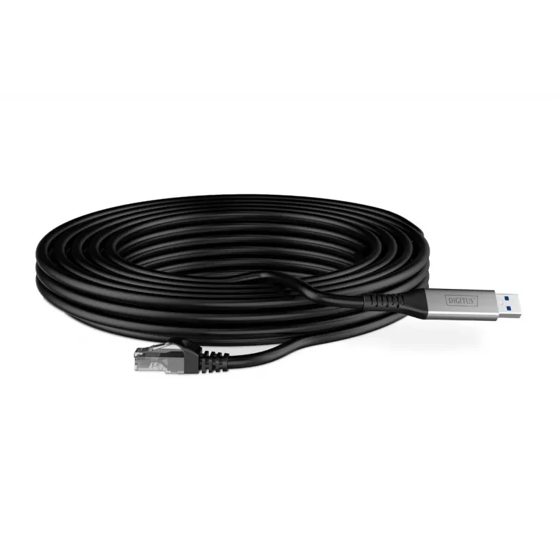 DIGITUS USB 3.2 Gen1 - RJ45 Ethernet kabelis - CAT6a S/FTP melns - 5 m