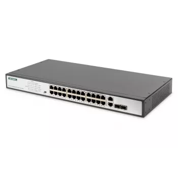 DIGITUS 24 portu Fast Ethernet PoE komutators 2G Combo TP/SFP 390W