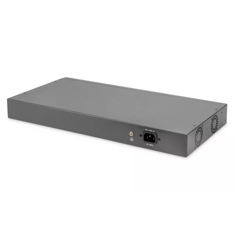 DIGITUS 24 portu Fast Ethernet PoE komutators 2G Combo TP/SFP 390W