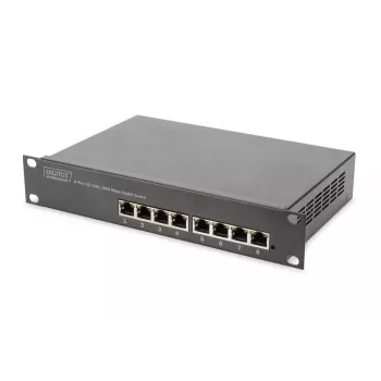 DIGITUS 8 portu gigabitu Ethernet slēdzis 10 collu 8x10/100/1000Mbps RJ45