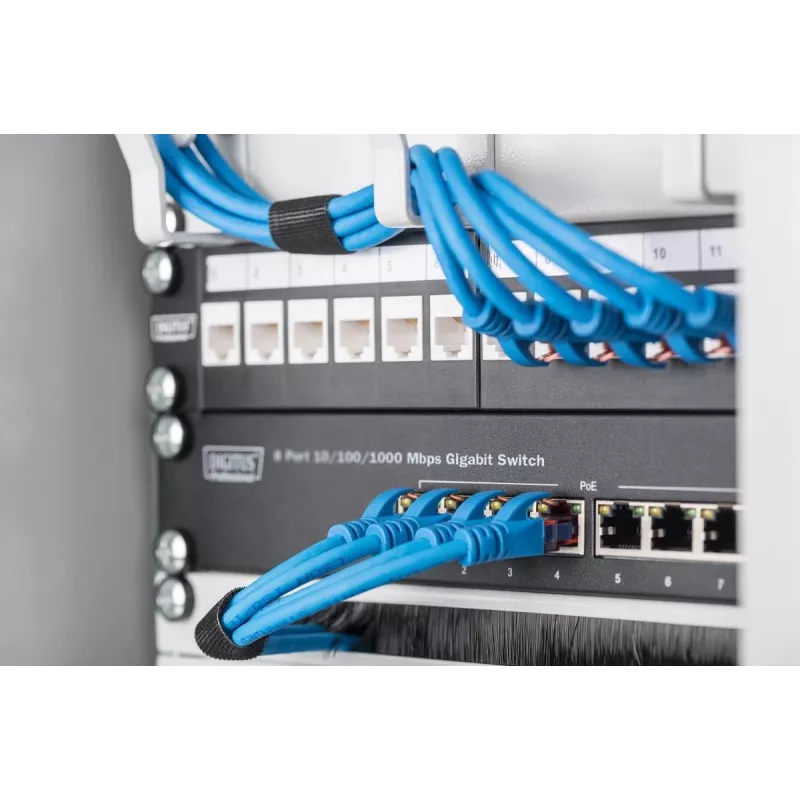 DIGITUS 8 portu gigabitu Ethernet slēdzis 10 collu 8x10/100/1000Mbps RJ45
